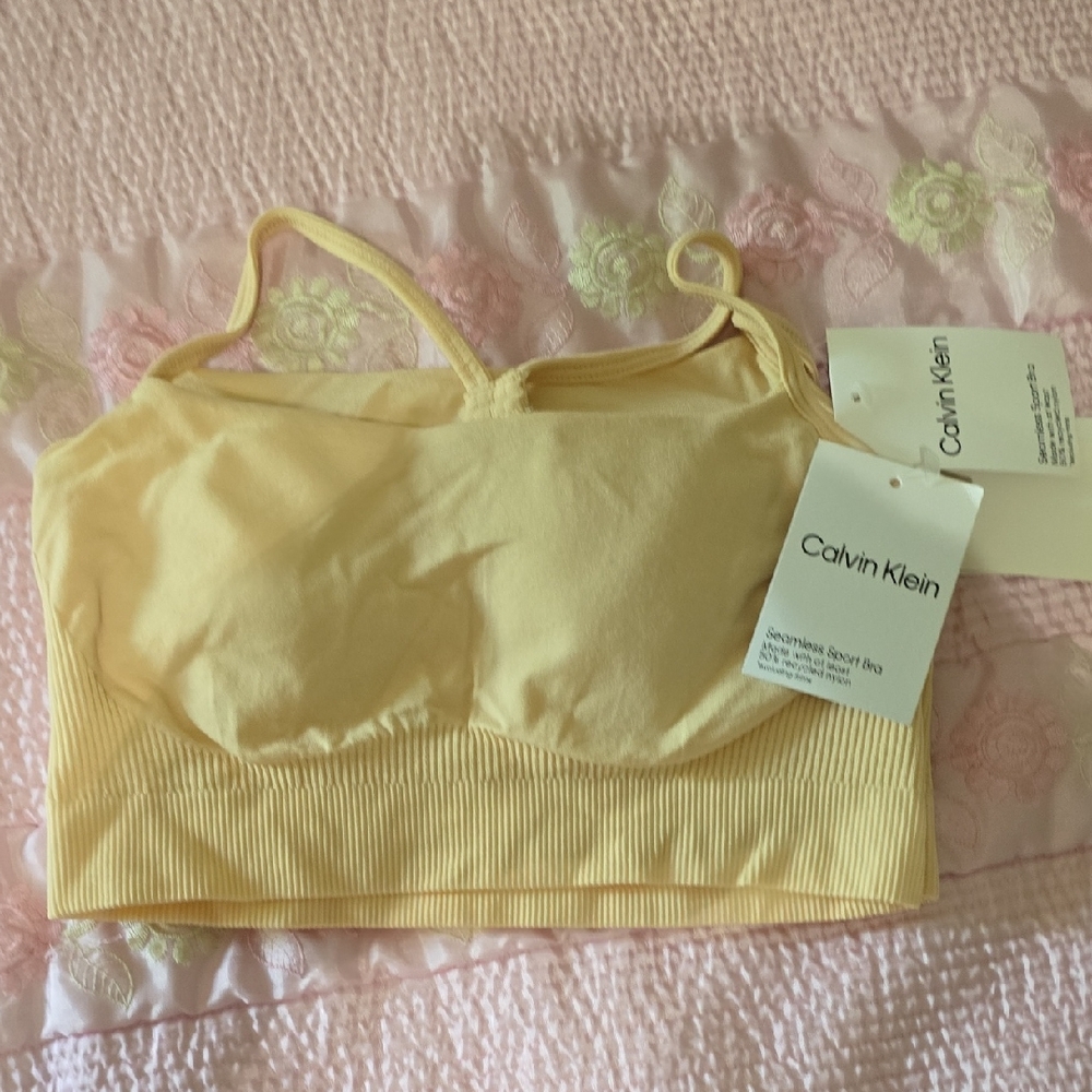 Calvin Klein Yellow Sports Bra